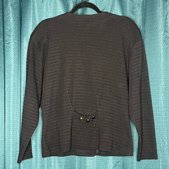 Express Campagnie Internationale Vintage 90 Black Button Cardigan Retro Blazer L - Picture 4 of 6